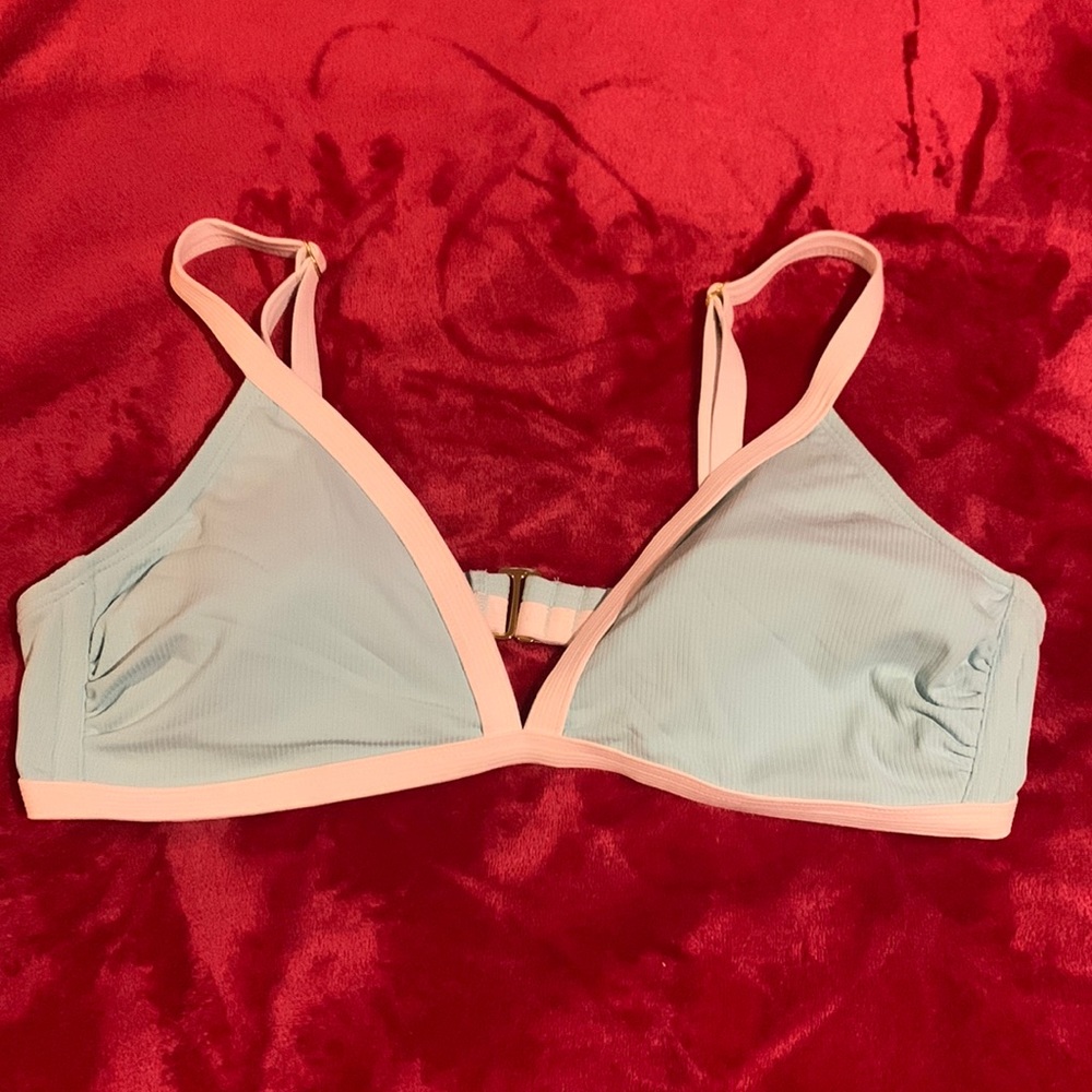 Target blue and white bikini top